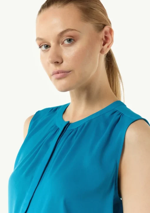 Fließende Chiffonbluse mit Knopfleiste