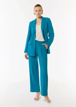 Fließende Wide-Leg-Hose mit Bügelfalten