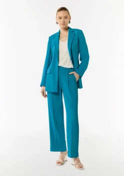 Fließende Wide-Leg-Hose mit Bügelfalten
