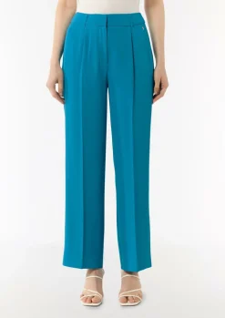 Fließende Wide-Leg-Hose mit Bügelfalten
