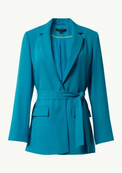 Fließender Longblazer mit Bindegürtel