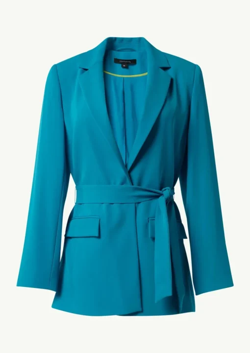 Fließender Longblazer mit Bindegürtel