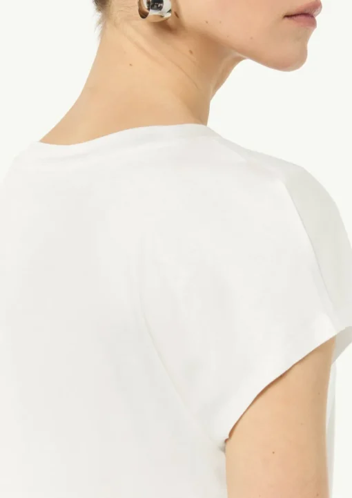 Fließendes Viskose-T-Shirt in Seidenoptik
