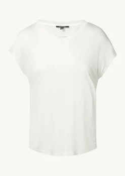 Fließendes Viskose-T-Shirt in Seidenoptik