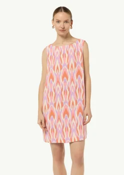 Gemustertes Crêpekleid ohne Ärmel