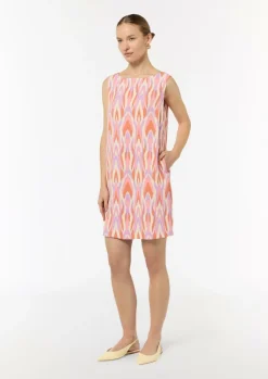 Gemustertes Crêpekleid ohne Ärmel