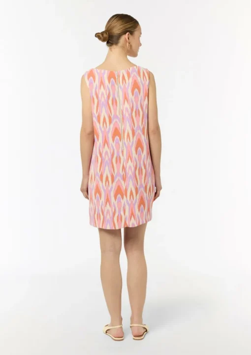 Gemustertes Crêpekleid ohne Ärmel