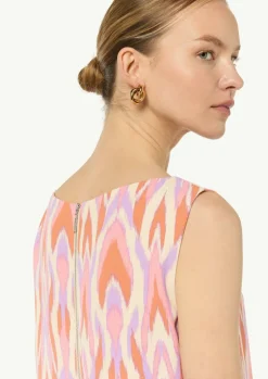 Gemustertes Crêpekleid ohne Ärmel