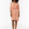 Gemustertes Kleid aus Crêpe