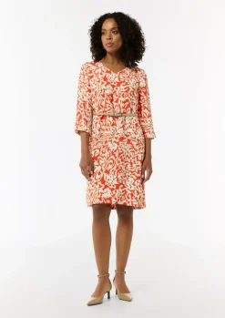 Gemustertes Kleid aus Crêpe