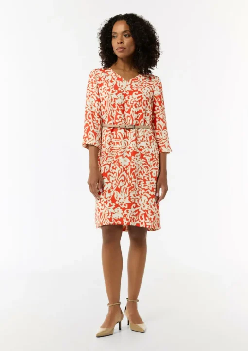 Gemustertes Kleid aus Crêpe