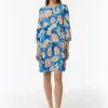 Gemustertes Kleid mit Raffung