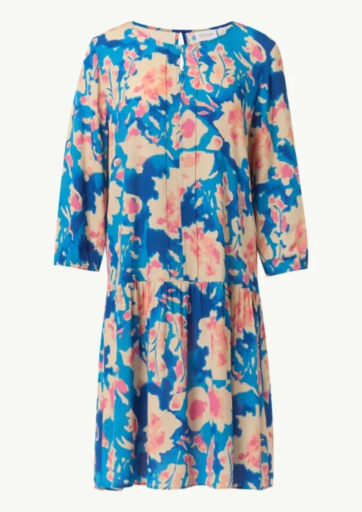 Gemustertes Kleid mit Raffung