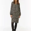 Gemustertes Kleid mit Tunika-Ausschnitt