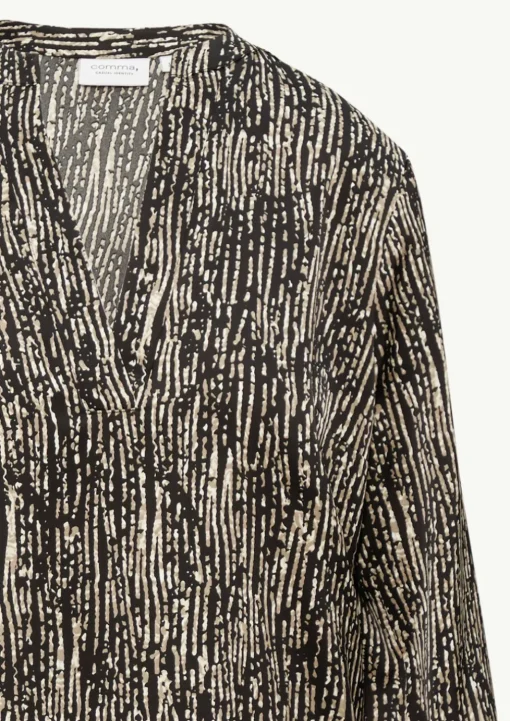 Gemustertes Kleid mit Tunika-Ausschnitt