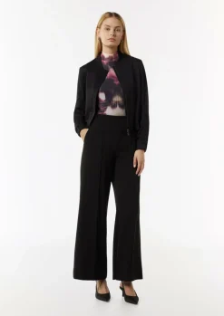 Gemustertes Mesh-Shirt mit Raffungsdetails