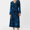 Gemustertes Midikleid aus Crêpe