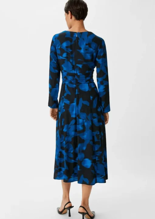 Gemustertes Midikleid aus Crêpe