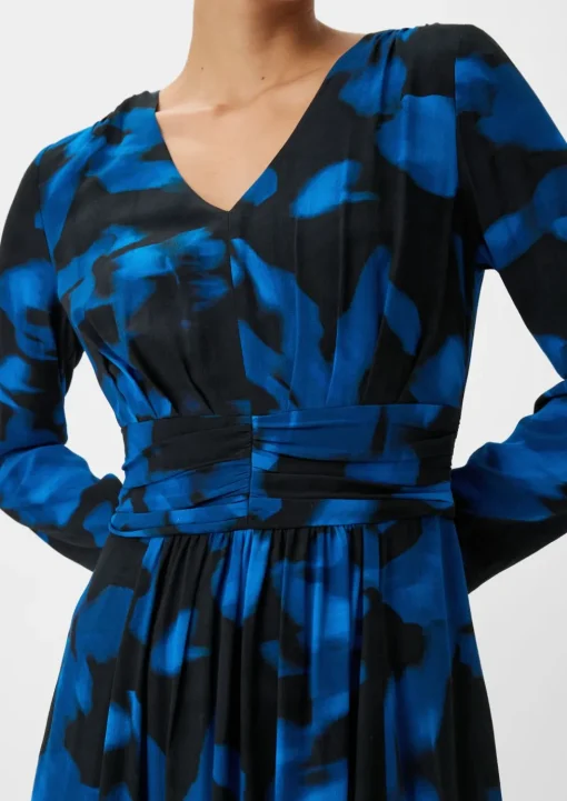 Gemustertes Midikleid aus Crêpe