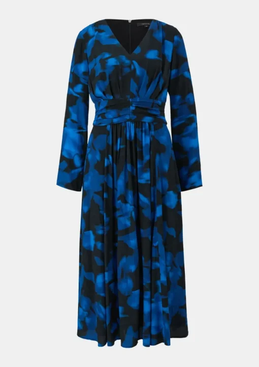 Gemustertes Midikleid aus Crêpe