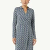 Gemustertes Midikleid in Wickeloptik