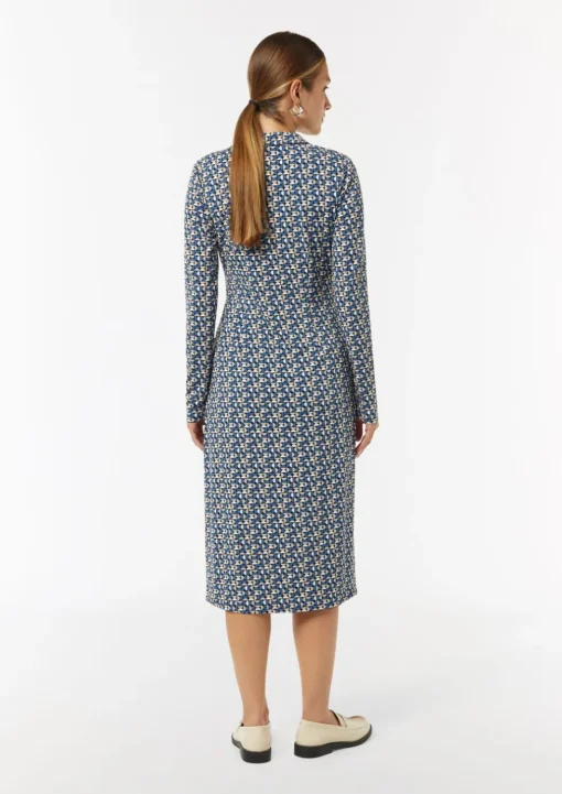 Gemustertes Midikleid in Wickeloptik