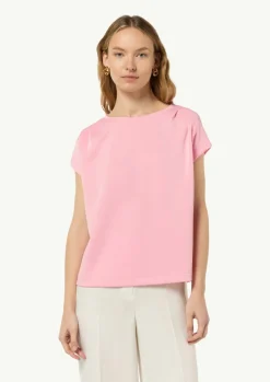 Gerafftes T-Shirt aus Scuba