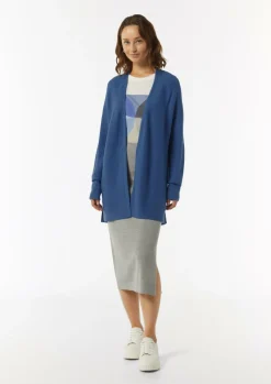 Gerippte Strickjacke im Relaxed Fit