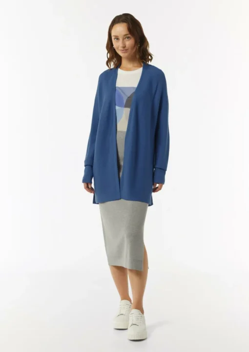 Gerippte Strickjacke im Relaxed Fit