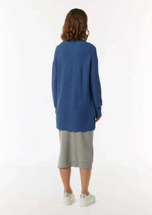 Gerippte Strickjacke im Relaxed Fit