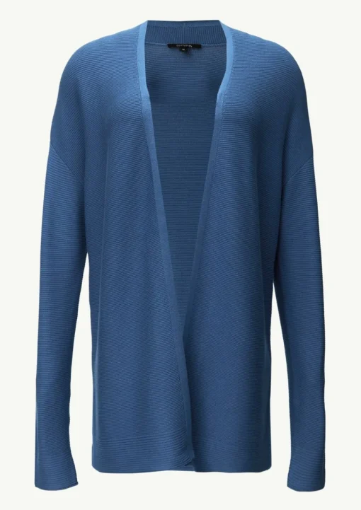 Gerippte Strickjacke im Relaxed Fit