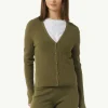 Gerippte Strickjacke im Slim Fit