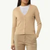 Gerippte Strickjacke im Slim Fit