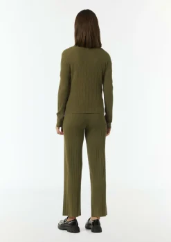 Gerippte Strickjacke im Slim Fit