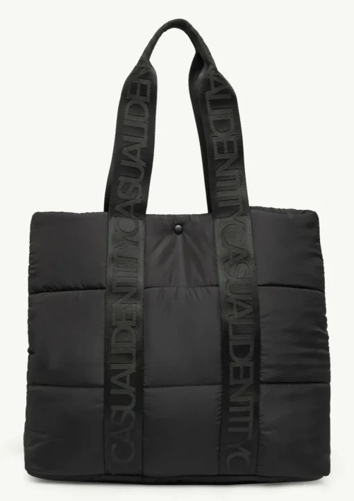 Gesteppter Shopper mit Logo-Details
