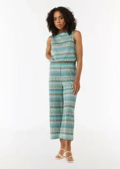 Gestrickte Culotte mit Wide Leg und Elastikbund