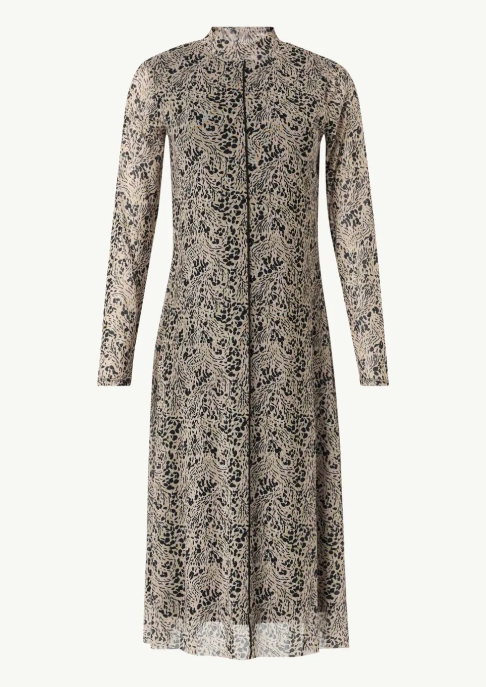 Hochgeschlossenes Midi-Kleid aus Mesh