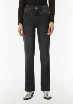 Jeans mit Flared Leg und Schmuck-Detail
