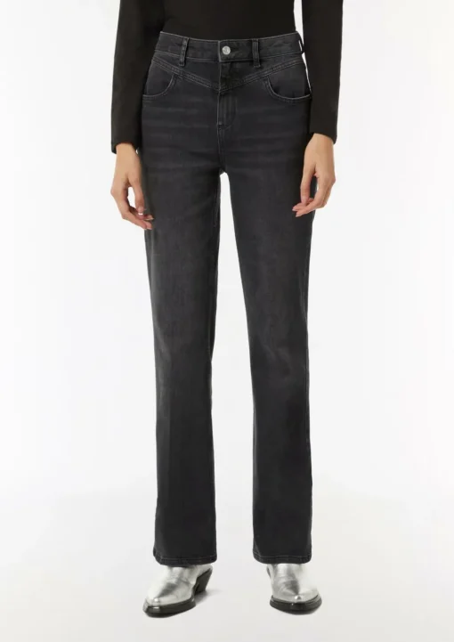 Jeans mit Flared Leg und Schmuck-Detail