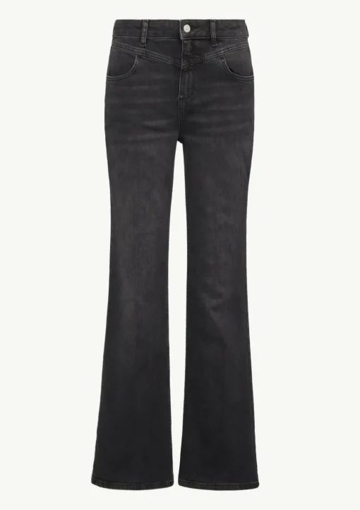 Jeans mit Flared Leg und Schmuck-Detail