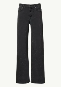 Jeans mit Schmuckstein-Besatz auf der Front