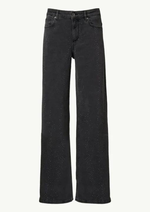 Jeans mit Schmuckstein-Besatz auf der Front