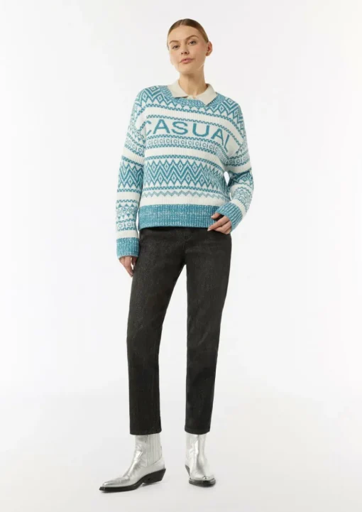 Jeans-Hose mit Lurex-Garn-Effekt