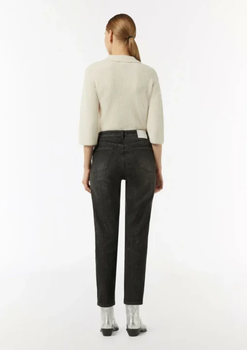 Jeans-Hose mit Lurex-Garn-Effekt