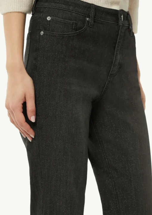 Jeans-Hose mit Lurex-Garn-Effekt
