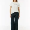 Jeans-Hose mit Wide Leg und Ziernähten