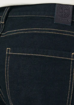 Jeans-Hose mit Wide Leg und Ziernähten