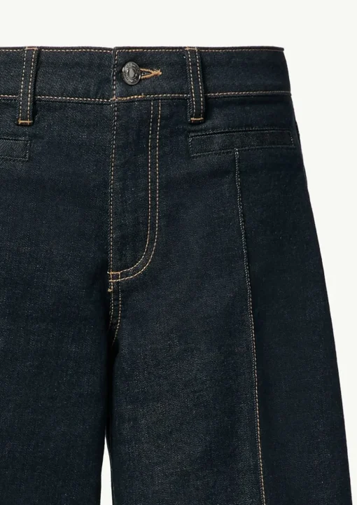 Jeans-Hose mit Wide Leg und Ziernähten