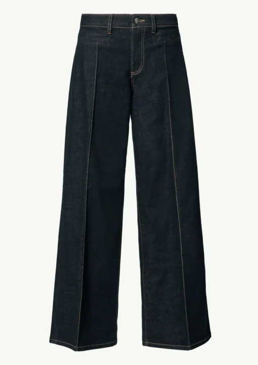 Jeans-Hose mit Wide Leg und Ziernähten