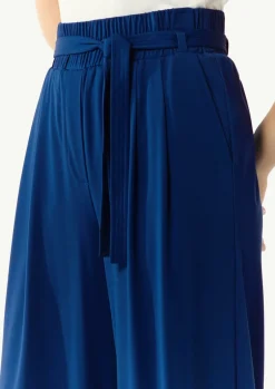 Jersey-Culotte mit Elastikbund und Bindegürtel